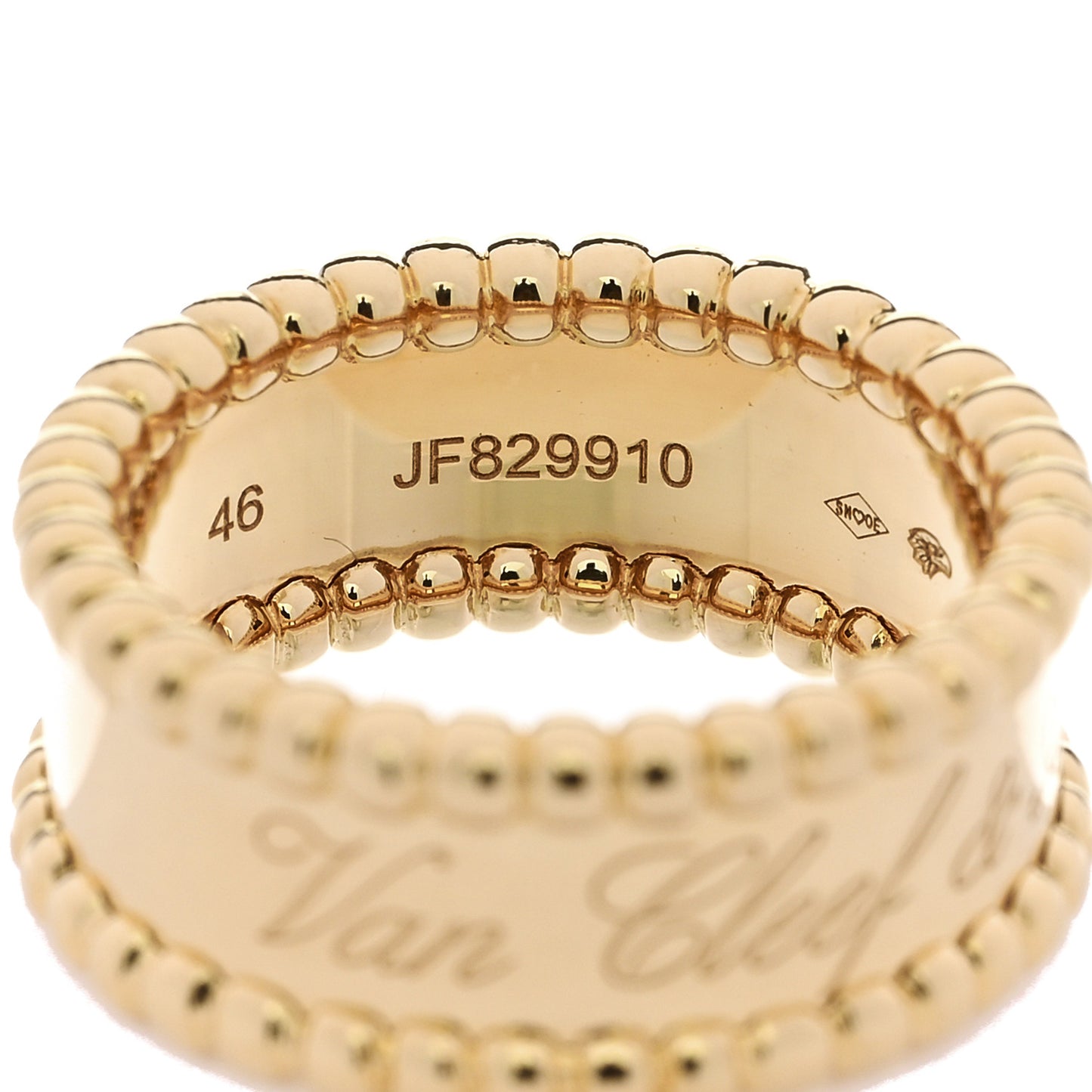 18K Yellow Gold Perlee Signature Ring 46 3.75