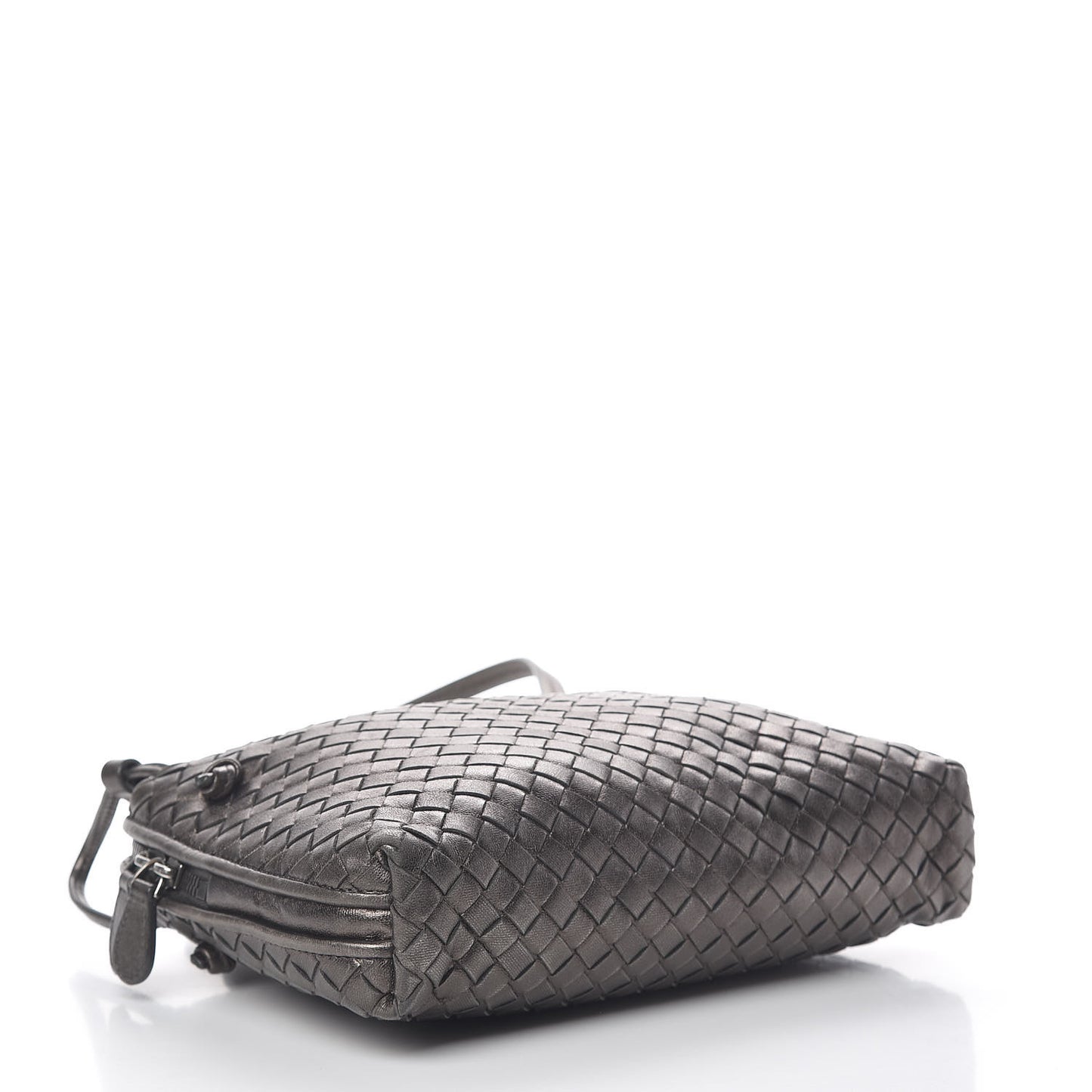 Metallic Nappa Intrecciato Nodini Crossbody Messenger Bronze