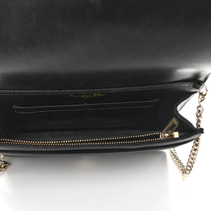 Christian Dior Grained Calfskin Diorama Wallet on Chain Pouch Black 4 of 10