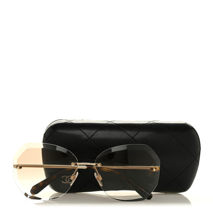 Chanel Metal Spring Round Sunglasses 4220 Gold Brown 7 of 7