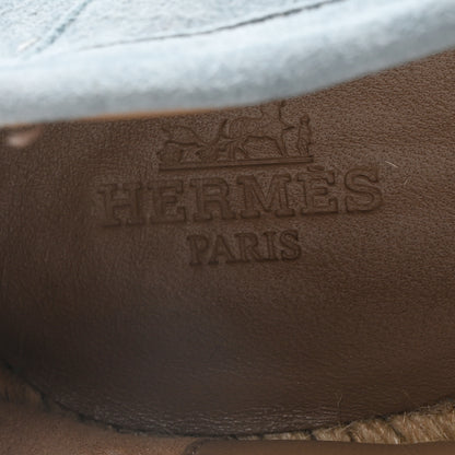 Hermes Suede Goatskin Womens Trip Espadrilles 38 Bleu Pinede 8 of 8