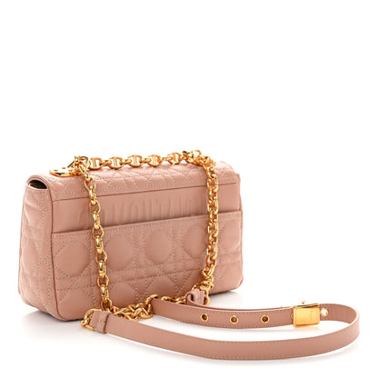 Christian Dior Calfskin Cannage Small Caro Bag Rose De Vents 3 of 10