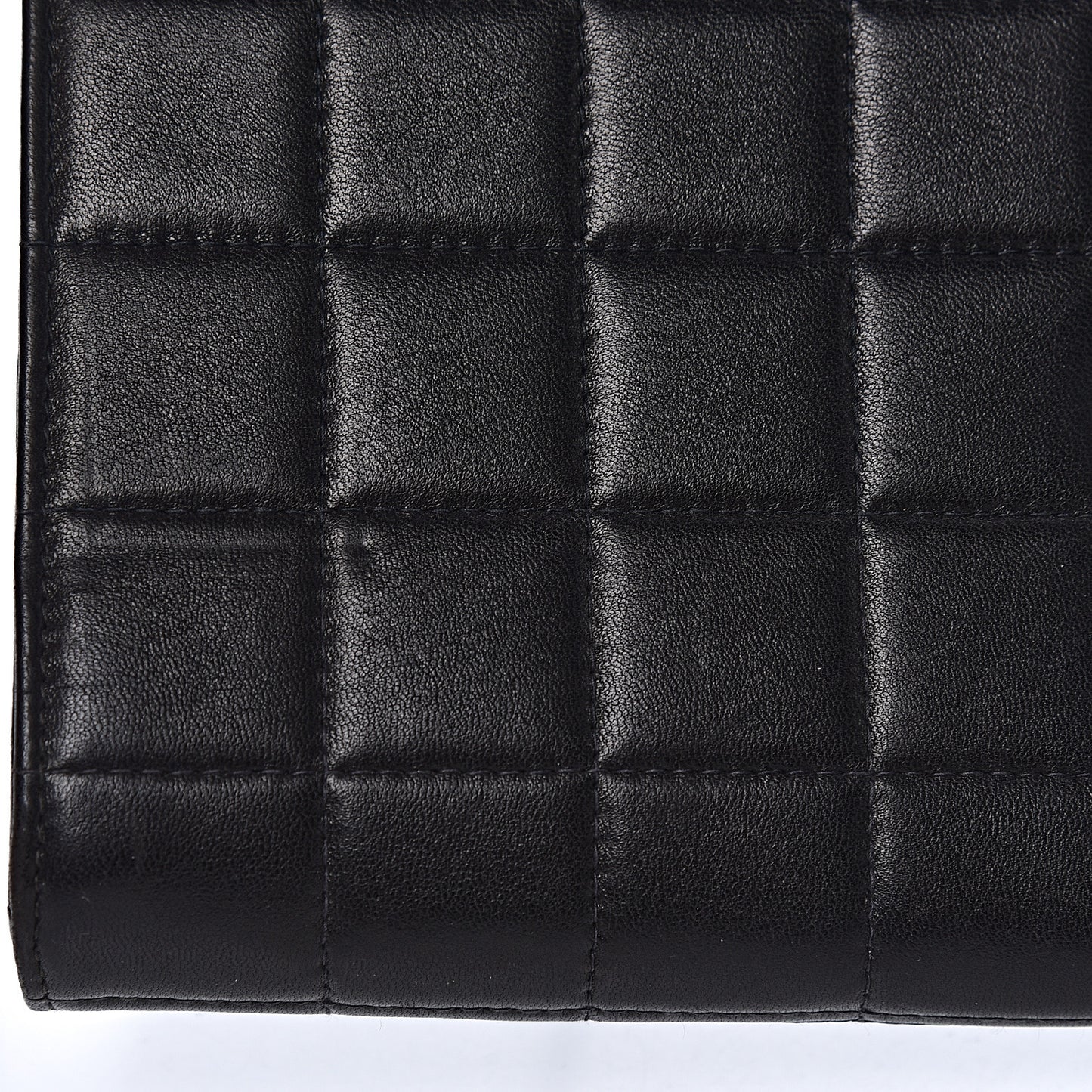 Lambskin Chocolate Bar Chain Clutch Black
