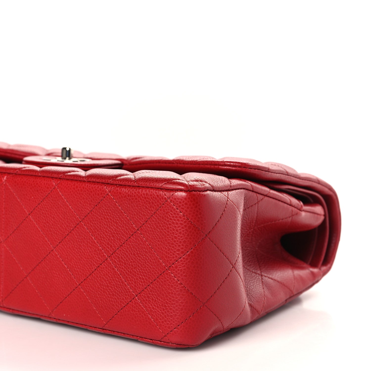 Chanel Caviar Quilted Jumbo Double Flap Dark Red 9 of 9