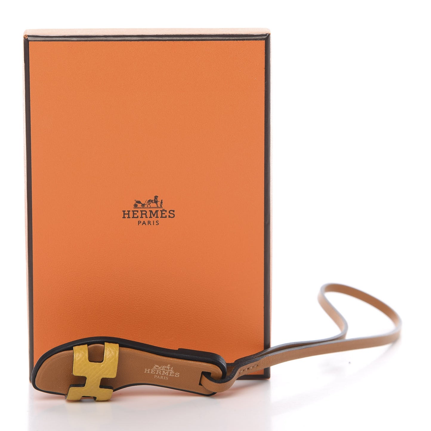 Epsom Butler Calfskin Hunter Oran Nano Bag Charm Jaune Ambre