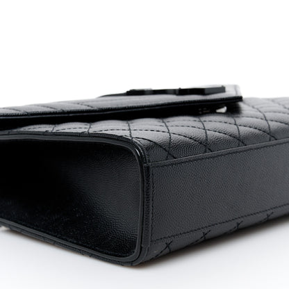 Saint Laurent Grain De Poudre Textured Mixed Matelasse Triquilt Medium Monogram Monochrome Satchel Black 10 of 11