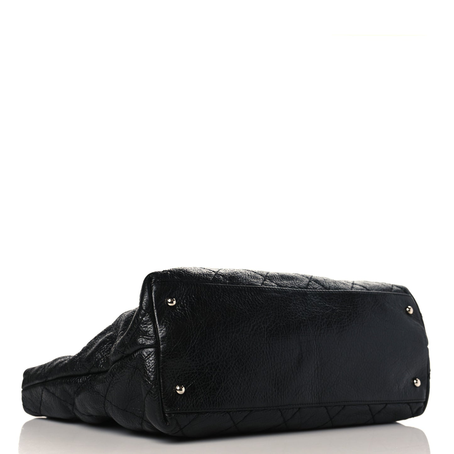 Glazed Calfskin Large On The Road Tote Black