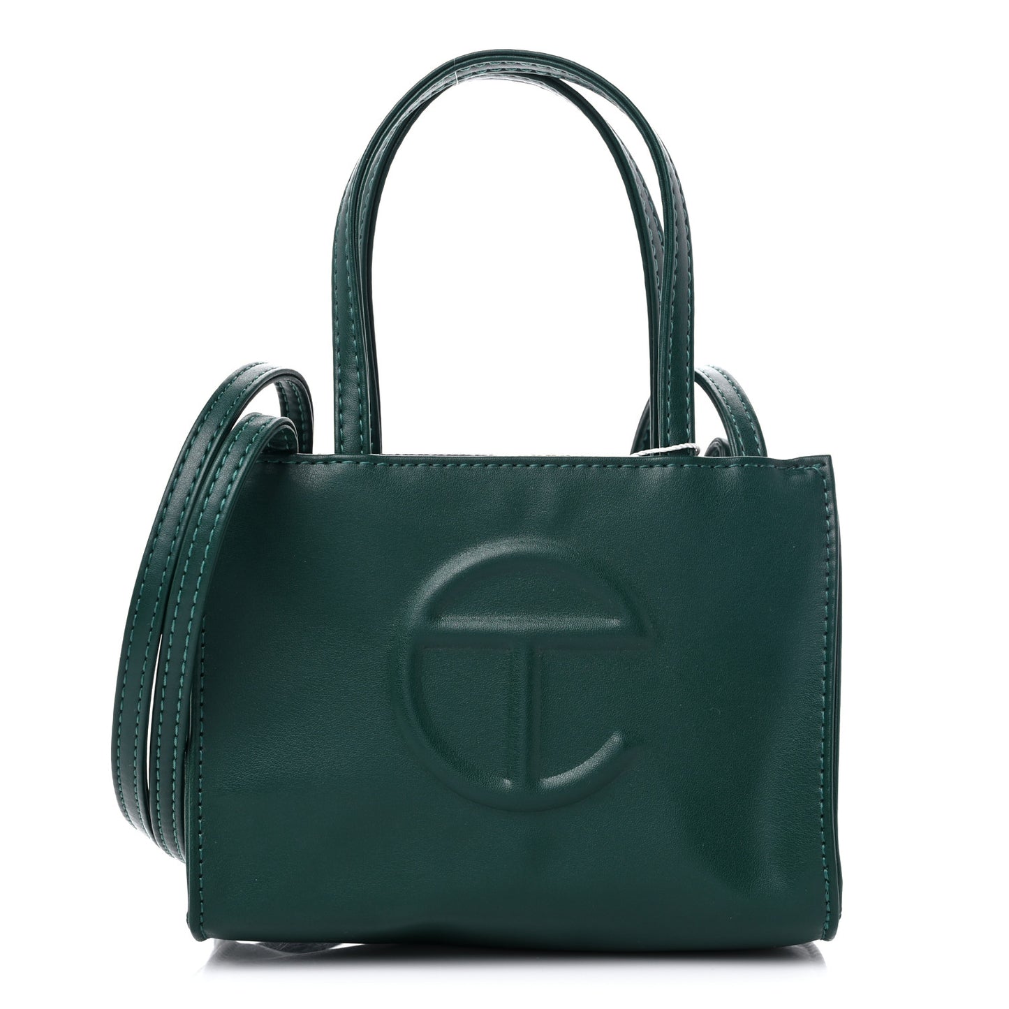 Vegan Leather Small Shopping Bag Dark Olive