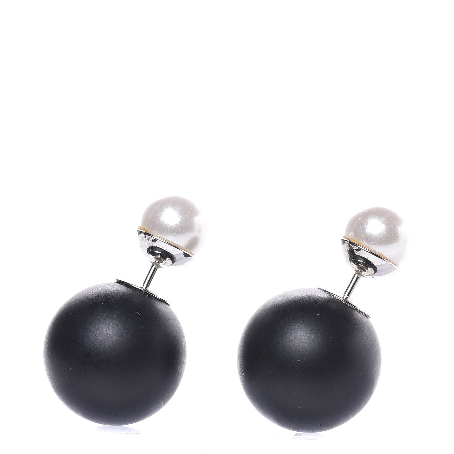 Christian Dior Mise En Dior Tribal Earrings Matte Black Pearl 1 of 4