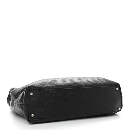 Chanel Goatskin Perforated Large CC Tote Black 4 of 13