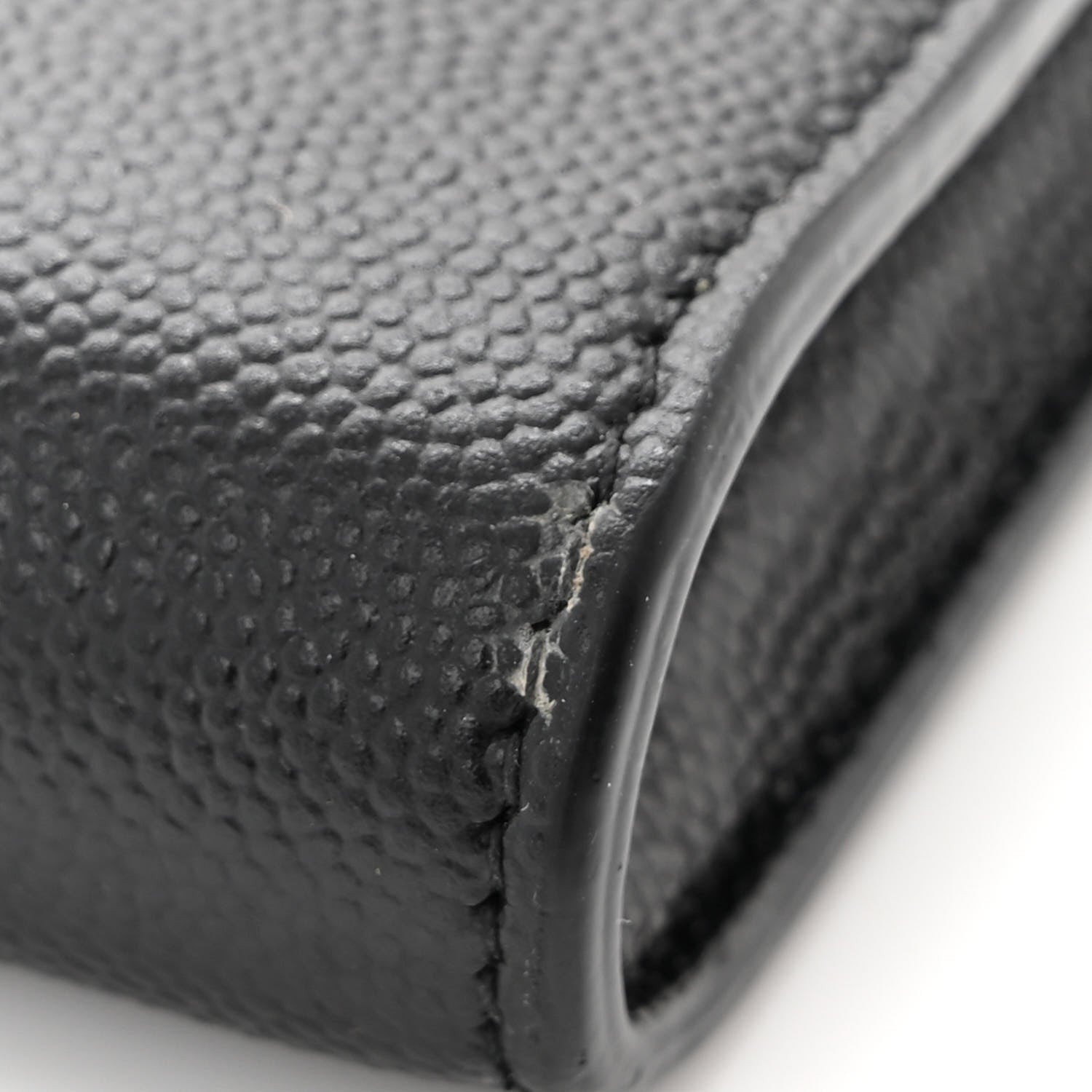 Saint Laurent Grain De Poudre Monogram Cassandra Chain Wallet Black 11 of 12