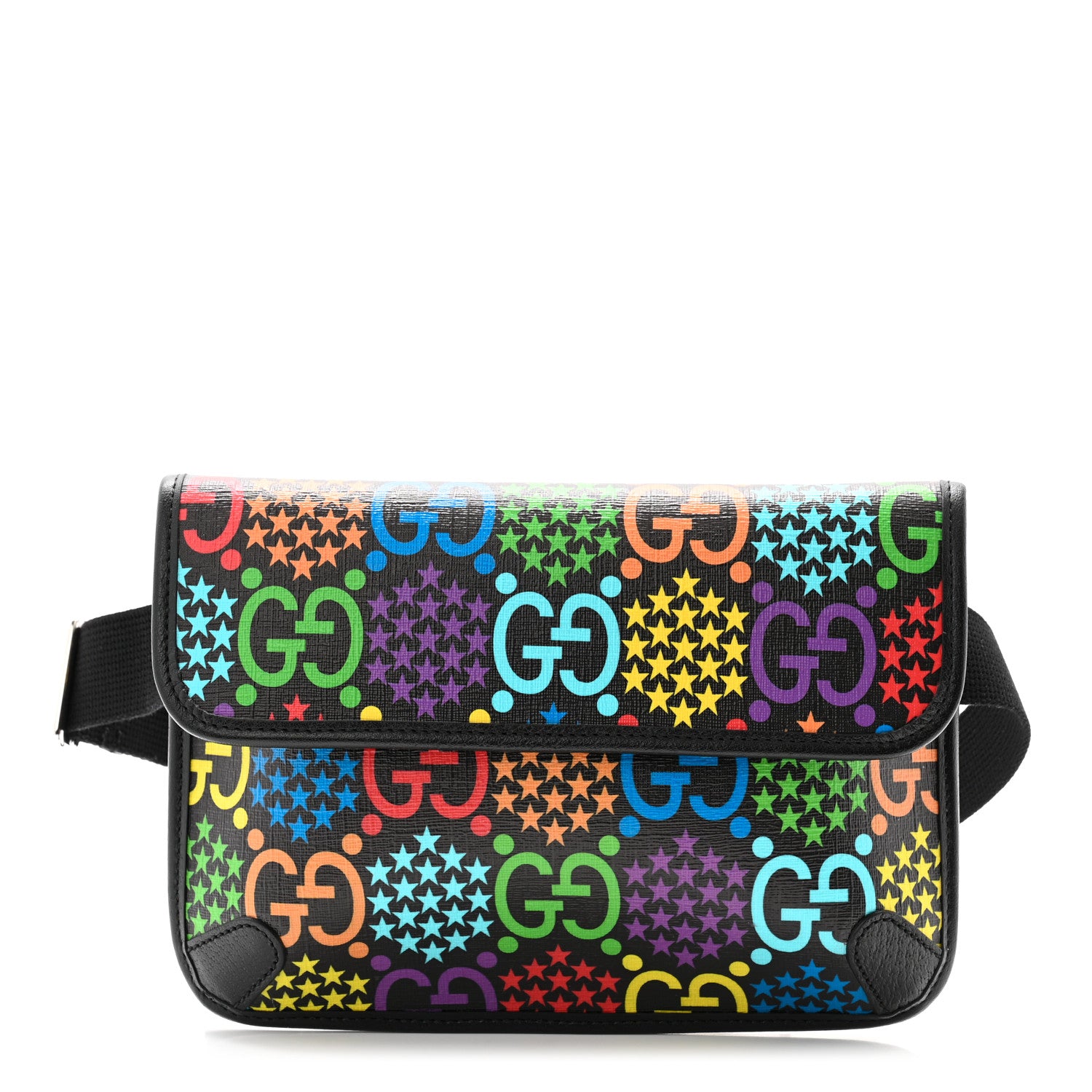 Gucci GG Supreme Monogram Psychedelic Slim Belt Bag Black 1 of 10
