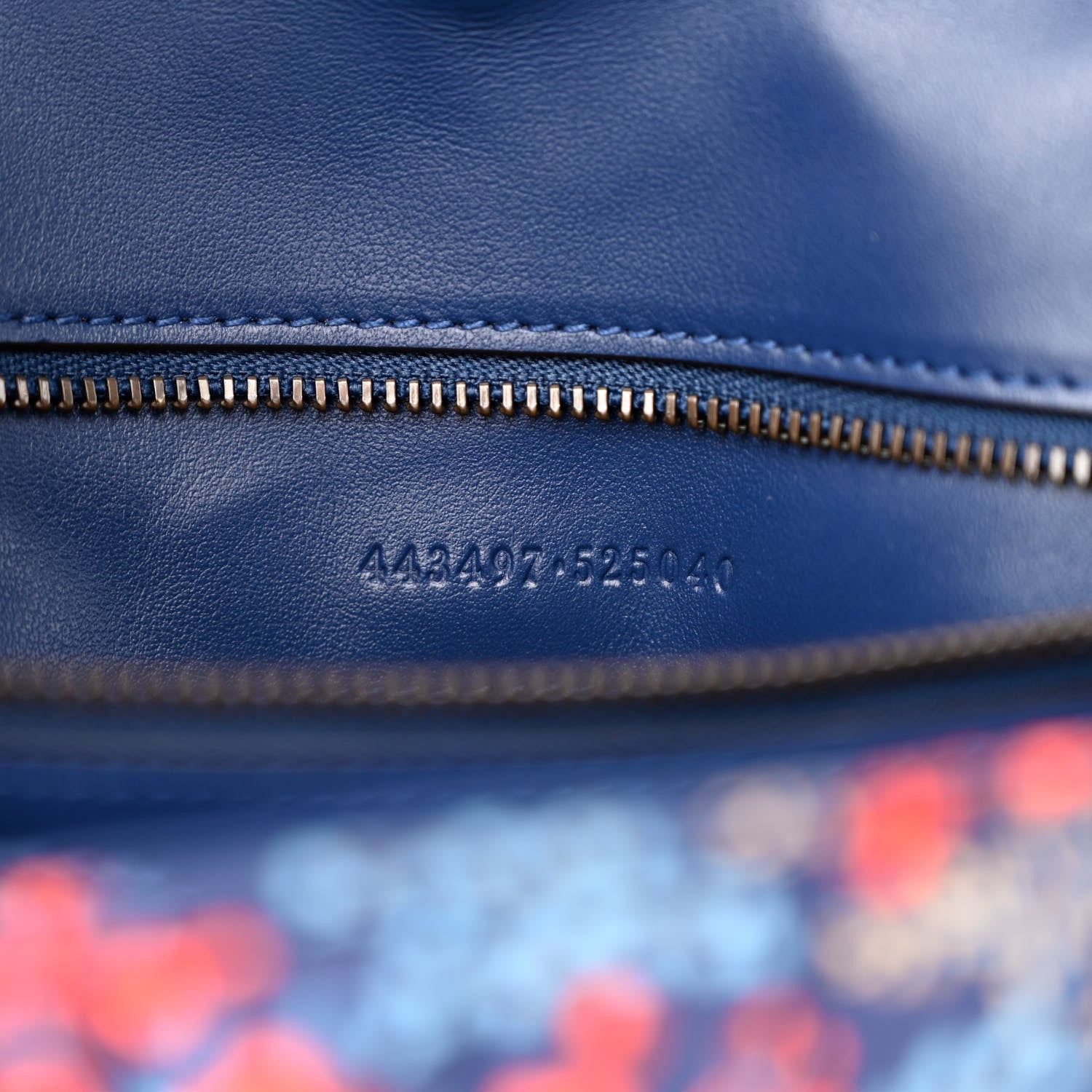 Gucci Cotton Calfskin Matelasse Floral Print Small GG Marmont Shoulder Bag Blue Red Deep Ocean Blue 7 of 12