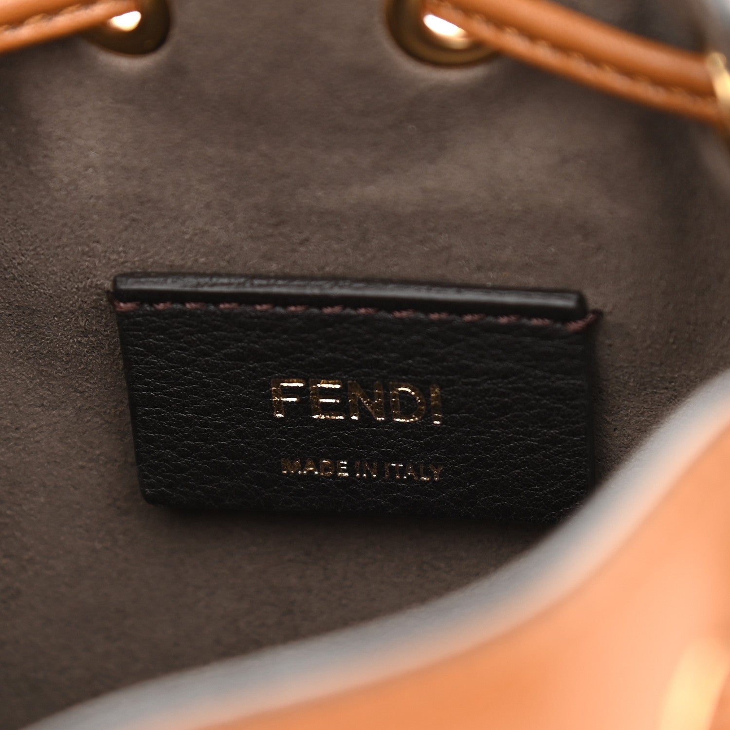 Fendi Vitello Liberty F is Fendi Floral Embellished Mini Mon Tresor Bucket Bag Caramello 6 of 9