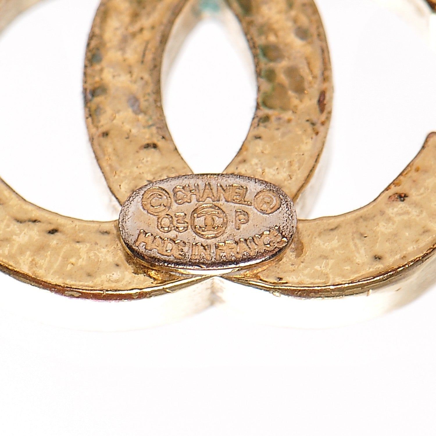 Chanel CC Earrings Gold 4 of 4