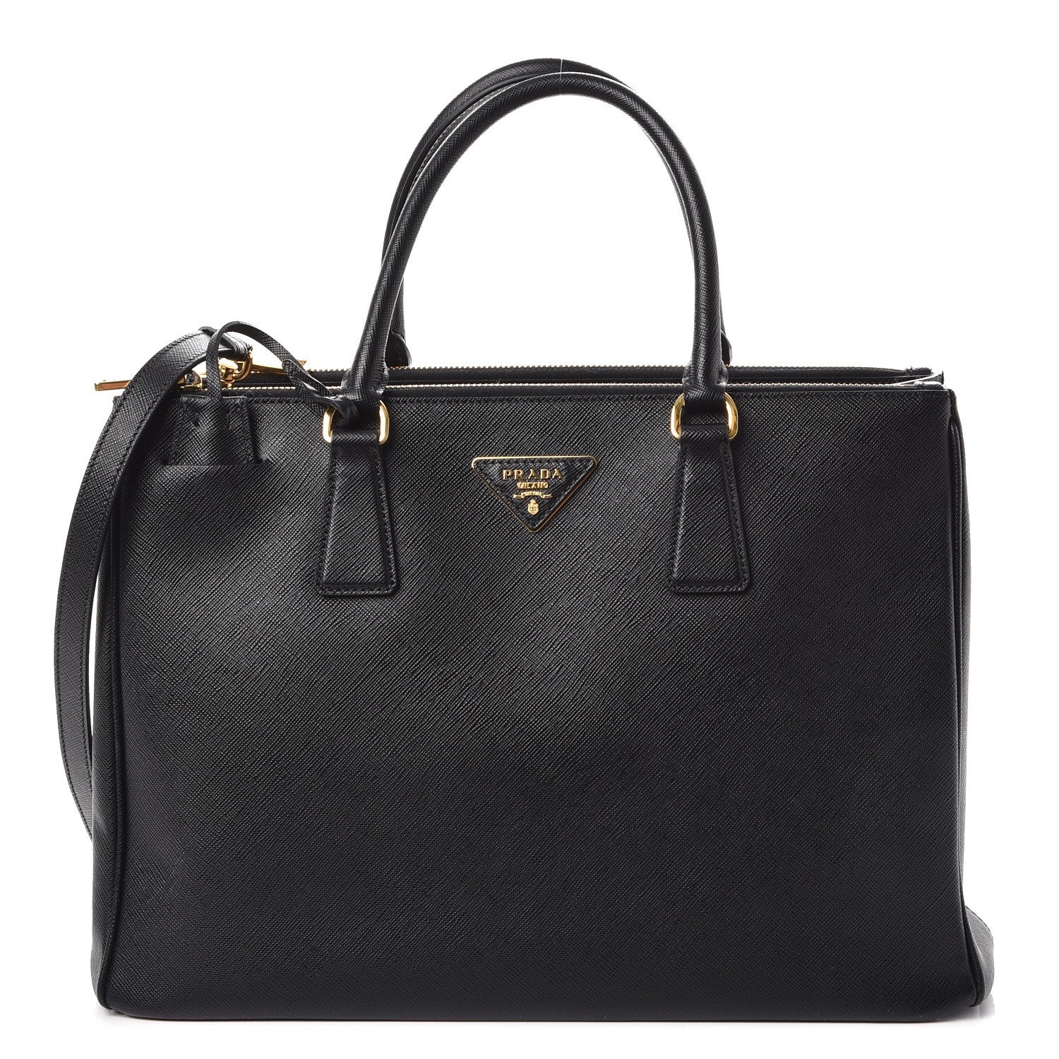 Prada Saffiano Medium Galleria Double Zip Tote Black 1 of 9