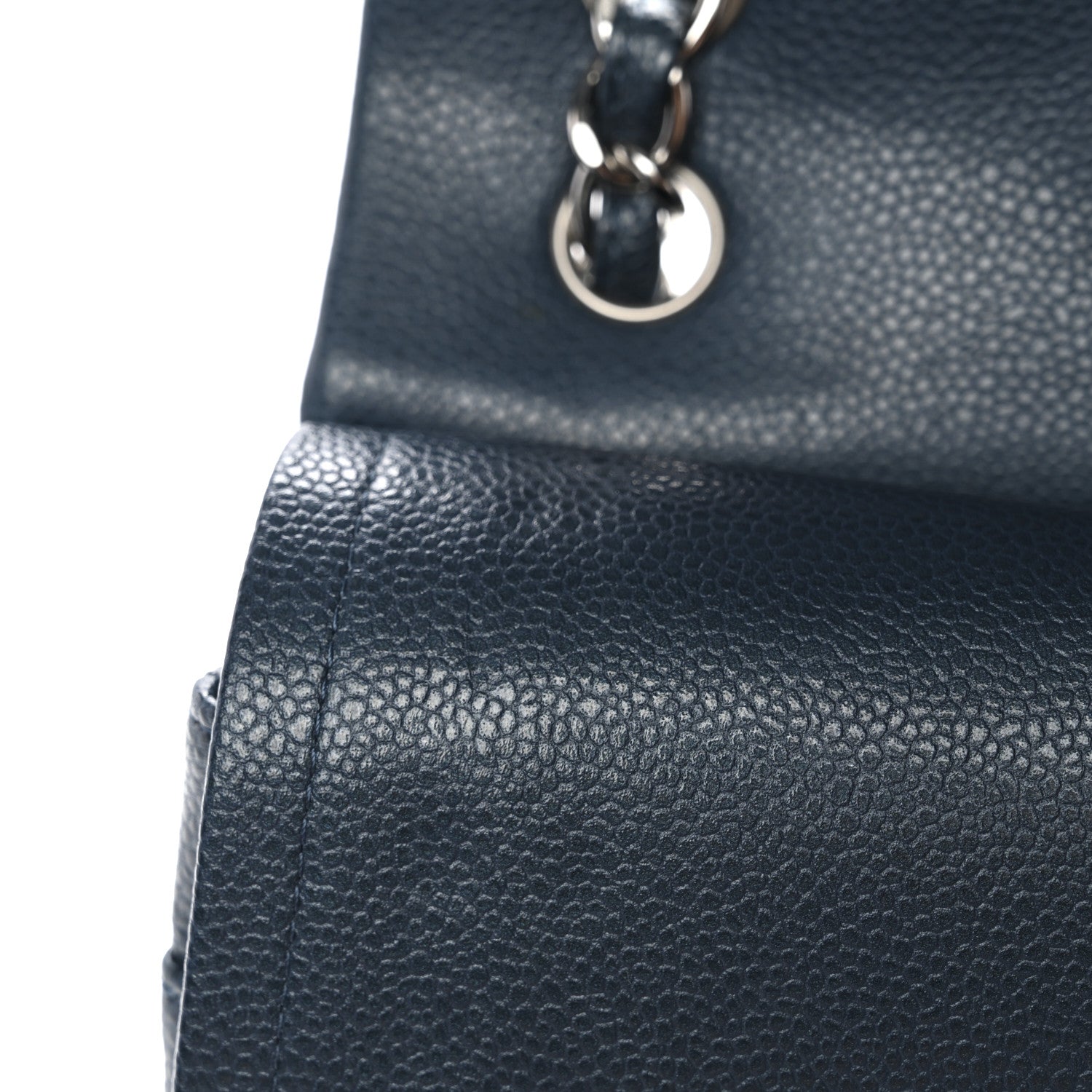 Chanel Caviar Quilted Jumbo Double Flap Blue 12 of 13
