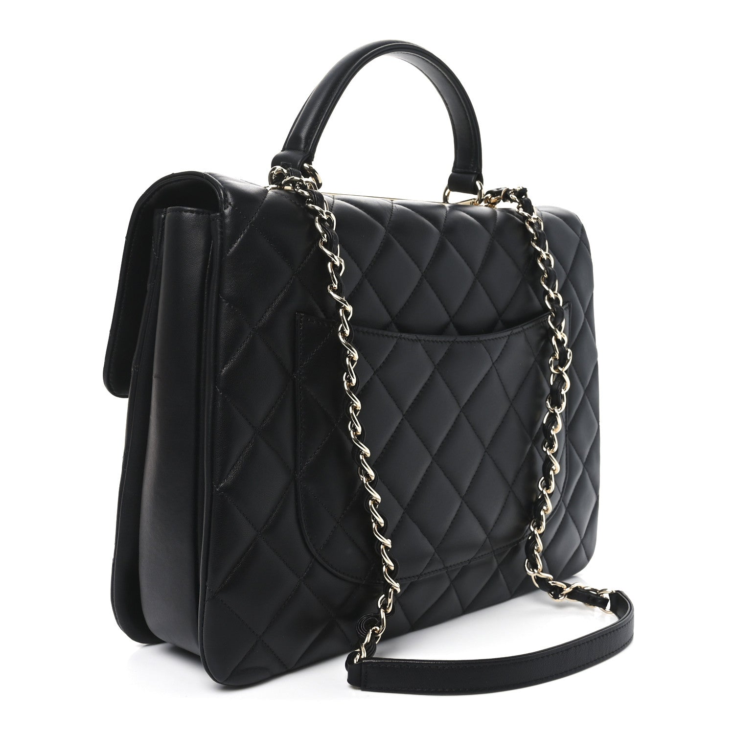 Chanel Lambskin Quilted Large Trendy CC Dual Handle Flap Bag Black 3 of 10