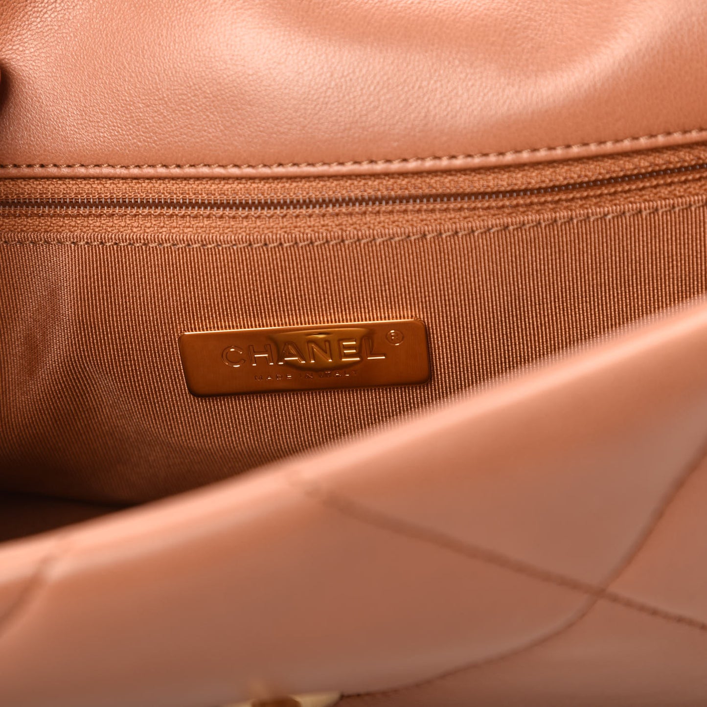 Lambskin Quilted Medium 19 Flap Brown