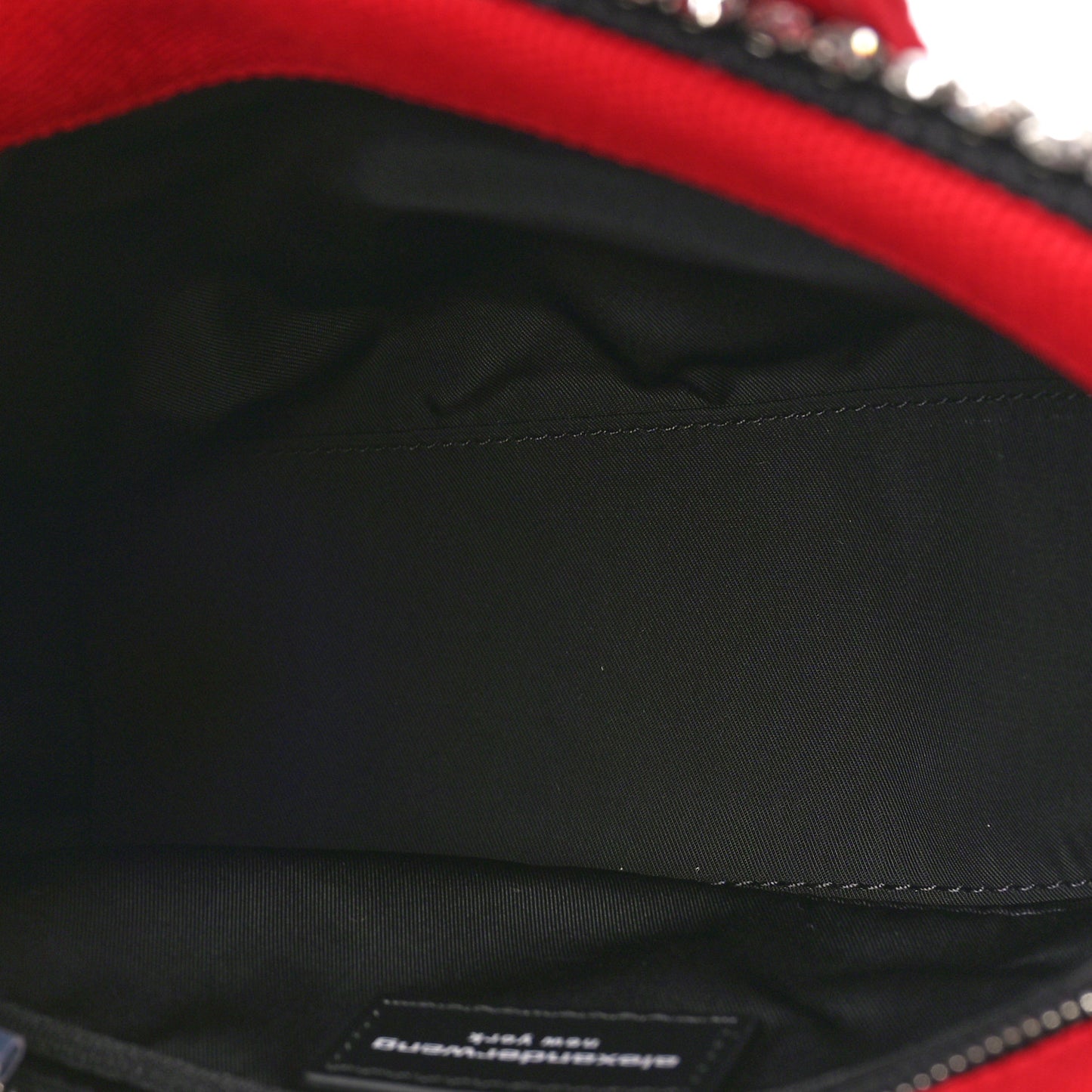 Mesh Crystal Rhinestone Mini Cruiser Tote Red Silver