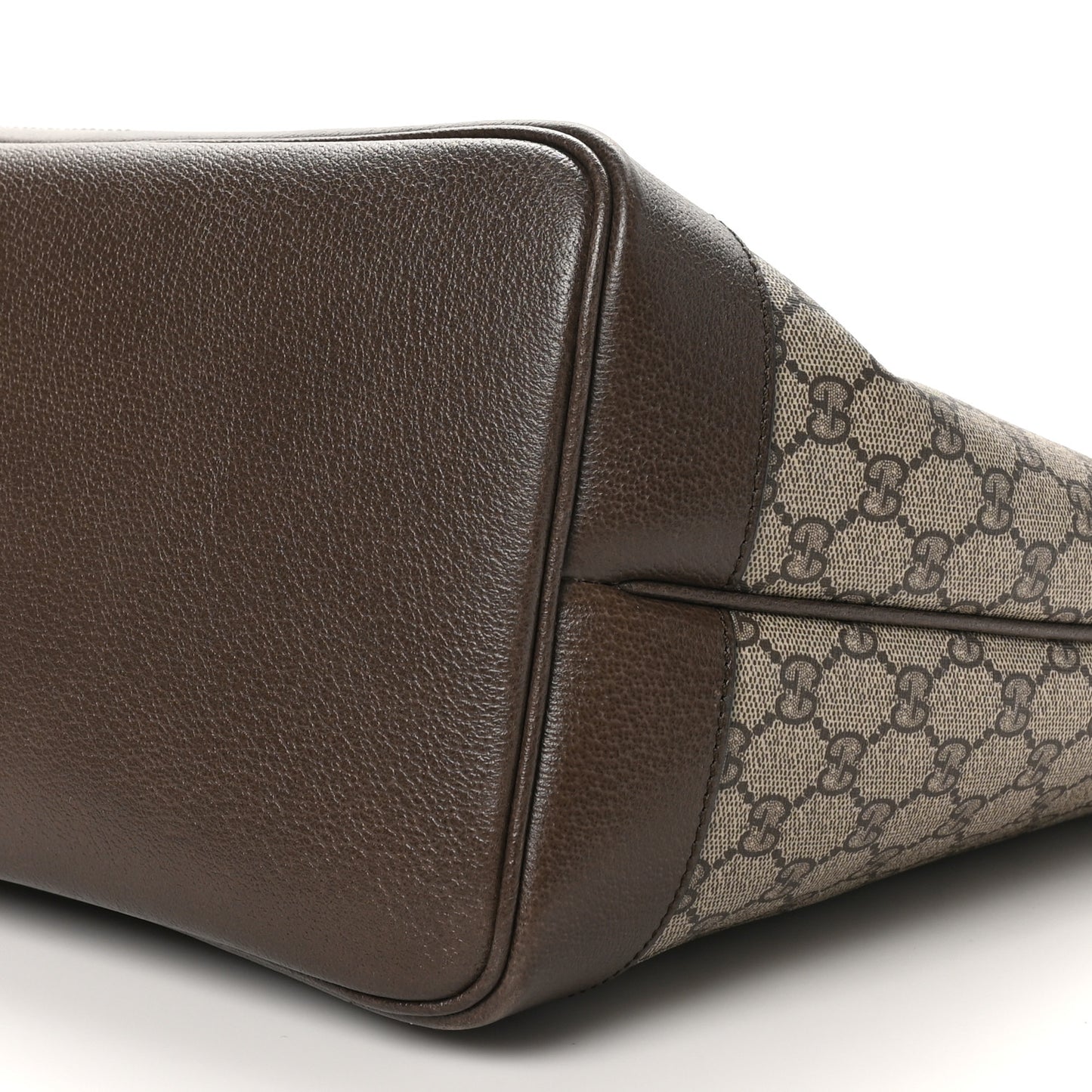 GG Supreme Monogram Textured Dollar Calfskin Web Large Ophidia Tote Beige Ebony New Acero