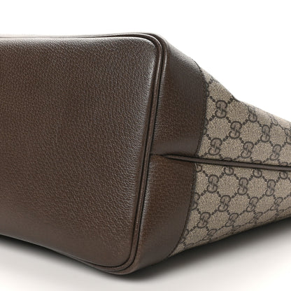 Gucci GG Supreme Monogram Textured Dollar Calfskin Web Large Ophidia Tote Beige Ebony New Acero 11 of 12