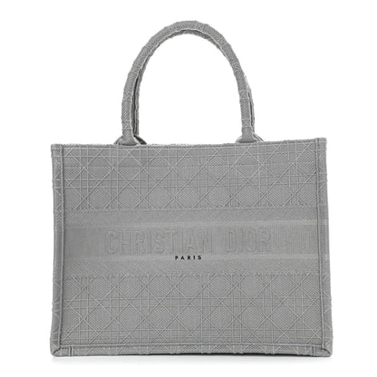 Christian Dior Canvas Embroidered Cannage Medium Book Tote Stone 1 of 10