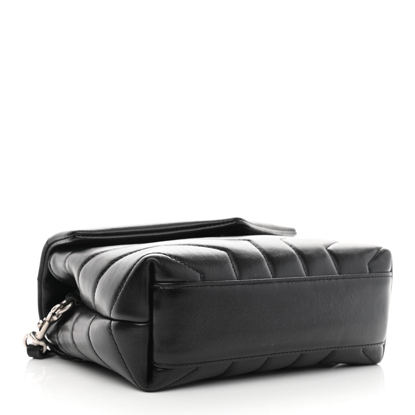 Calfskin Y Quilted Monogram Toy Loulou Crossbody Bag Black