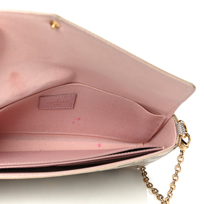Louis Vuitton Damier Azur Pochette Felicie Chain Wallet Rose Ballerine 8 of 18