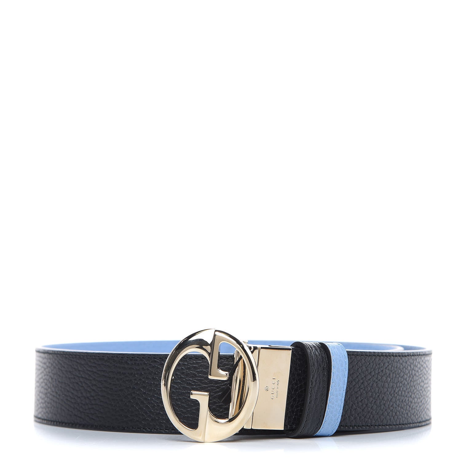 Gucci Dollar Calfskin 1973 Reversible Belt 90 36 Black Mineral Blue 1 of 6