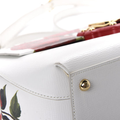 Dolce & Gabbana Grained Calfskin Floral Printed Small Lucia Satchel White 10 of 13