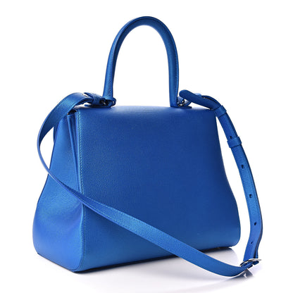 Delvaux Metallic Grained Calfskin MM Brillant Satchel Satin Electric 3 of 10