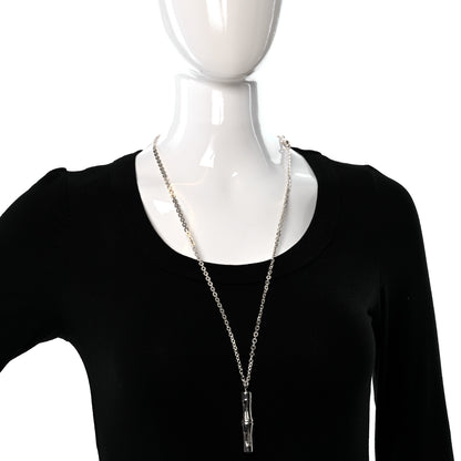 Gucci Sterling Silver Bamboo Pendant Necklace 2 of 4