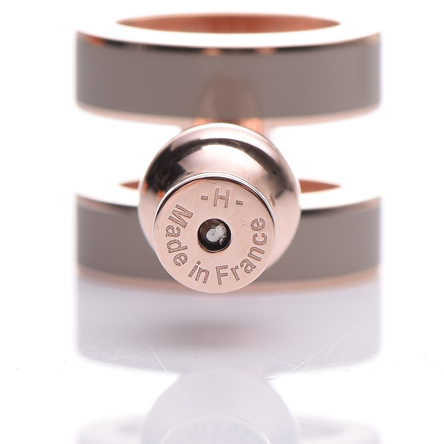 Rose Gold Lacquered Pop H Earrings Marron Glace