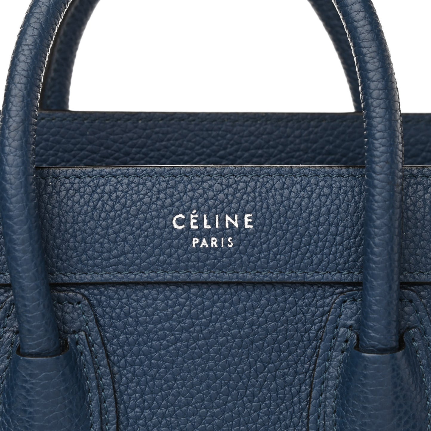 Drummed Calfskin Nano Luggage Indigo