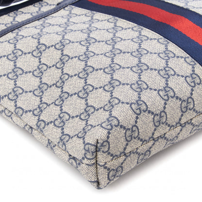 Gucci GG Supreme Monogram Web Flat Messenger Bag Navy 6 of 9