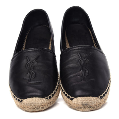 Saint Laurent Lambskin Monogram Espadrilles 38.5 Black 5 of 11