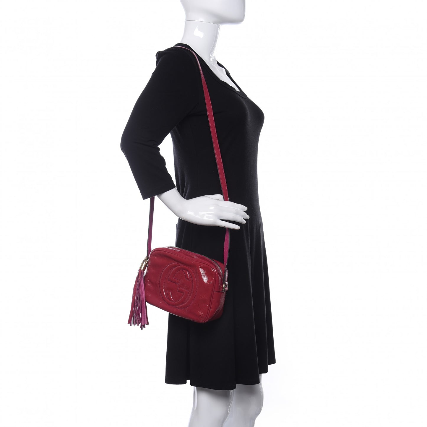 Soft Patent Small Soho Disco Bag Bright Bougainvillea