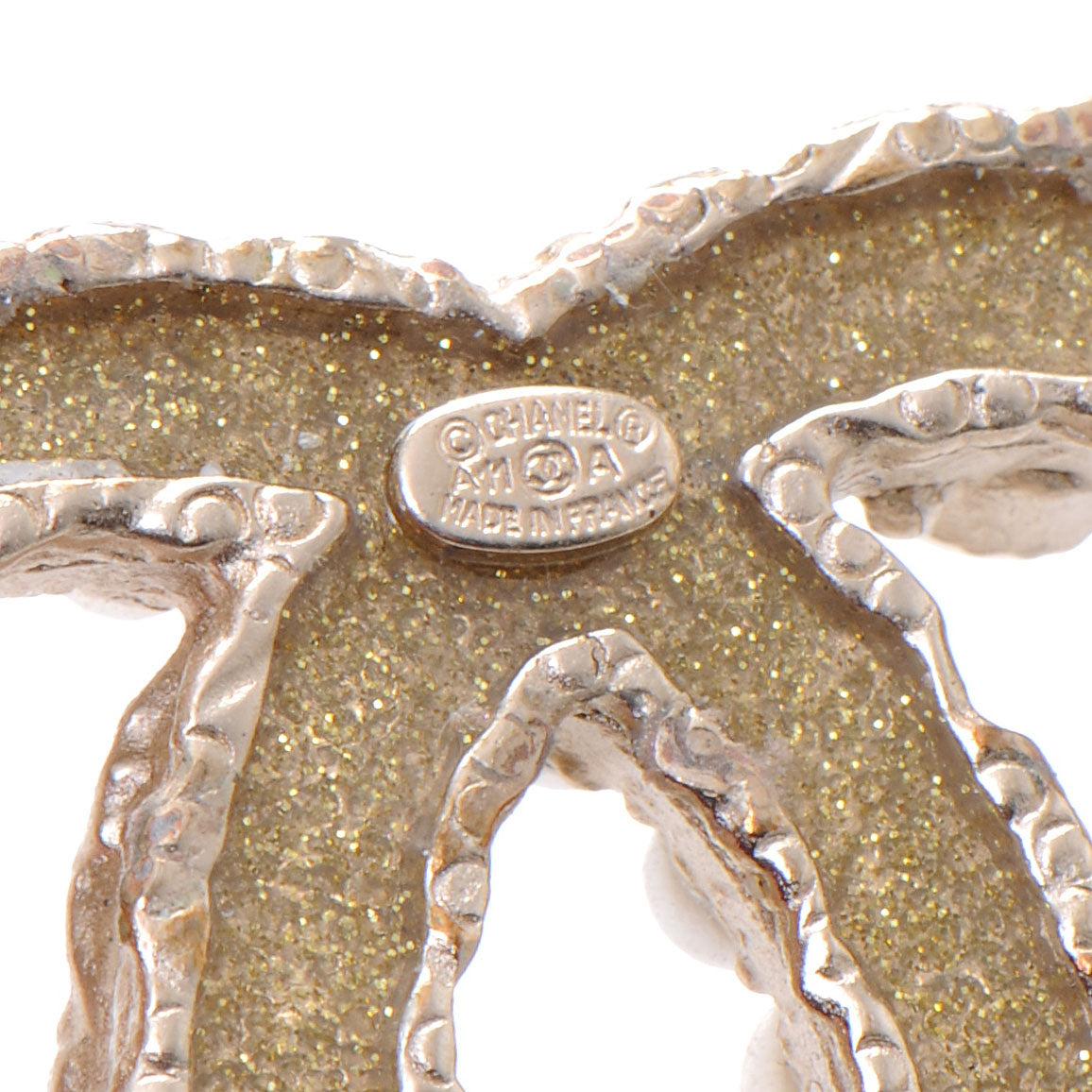 CC Pearl Brooch Pin Gold
