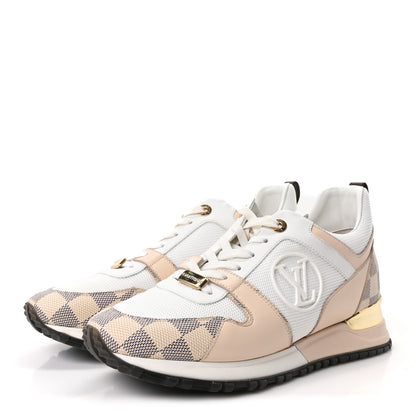 Louis Vuitton Calfskin Damier Azur Run Away Sneakers 39 White 4 of 10