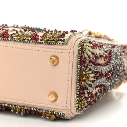 Christian Dior Calfskin Beaded Mini Lady Dior Beige Multicolor 6 of 12