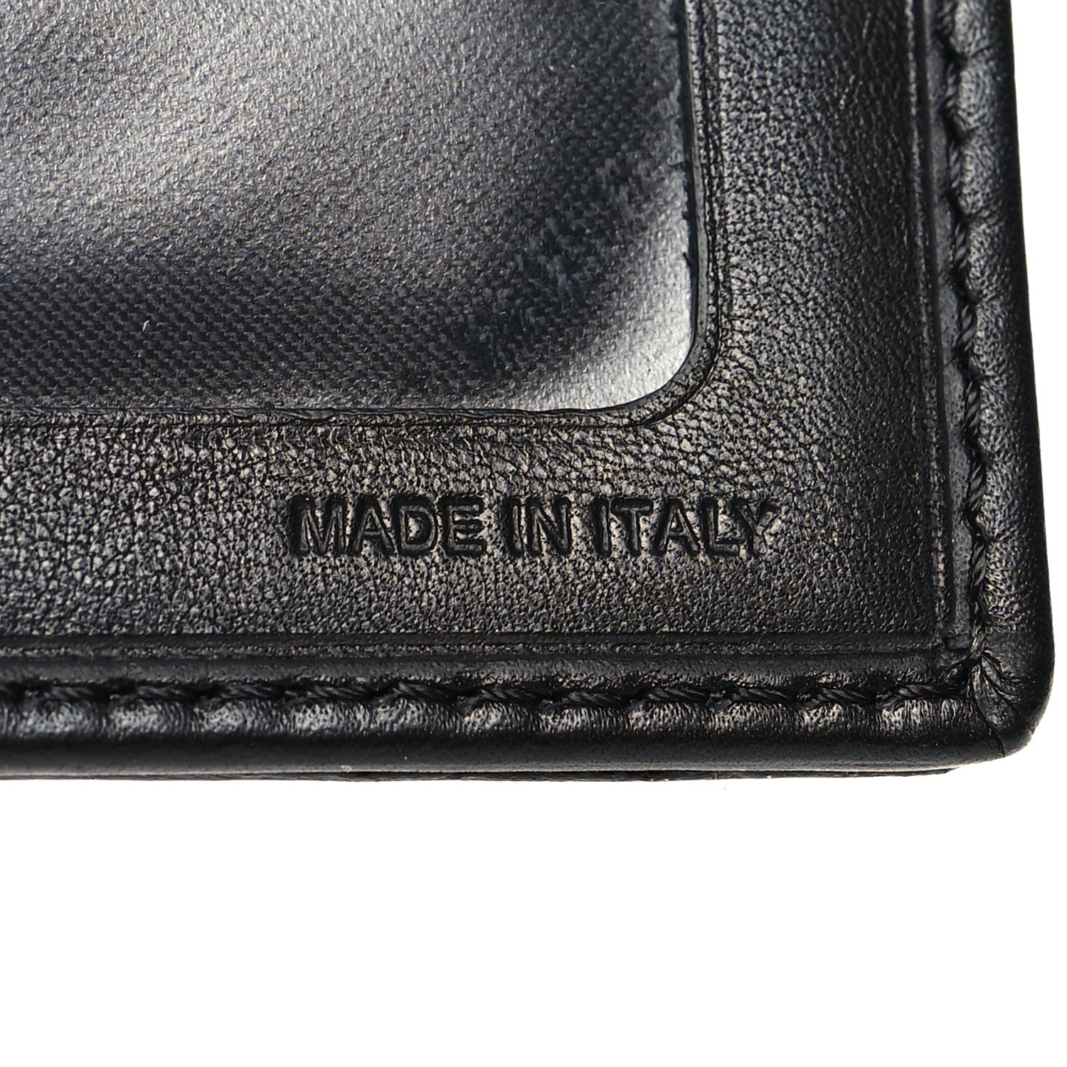 Burberry Signature Grain Calfskin Check Bi-Fold Wallet Black 7 of 8