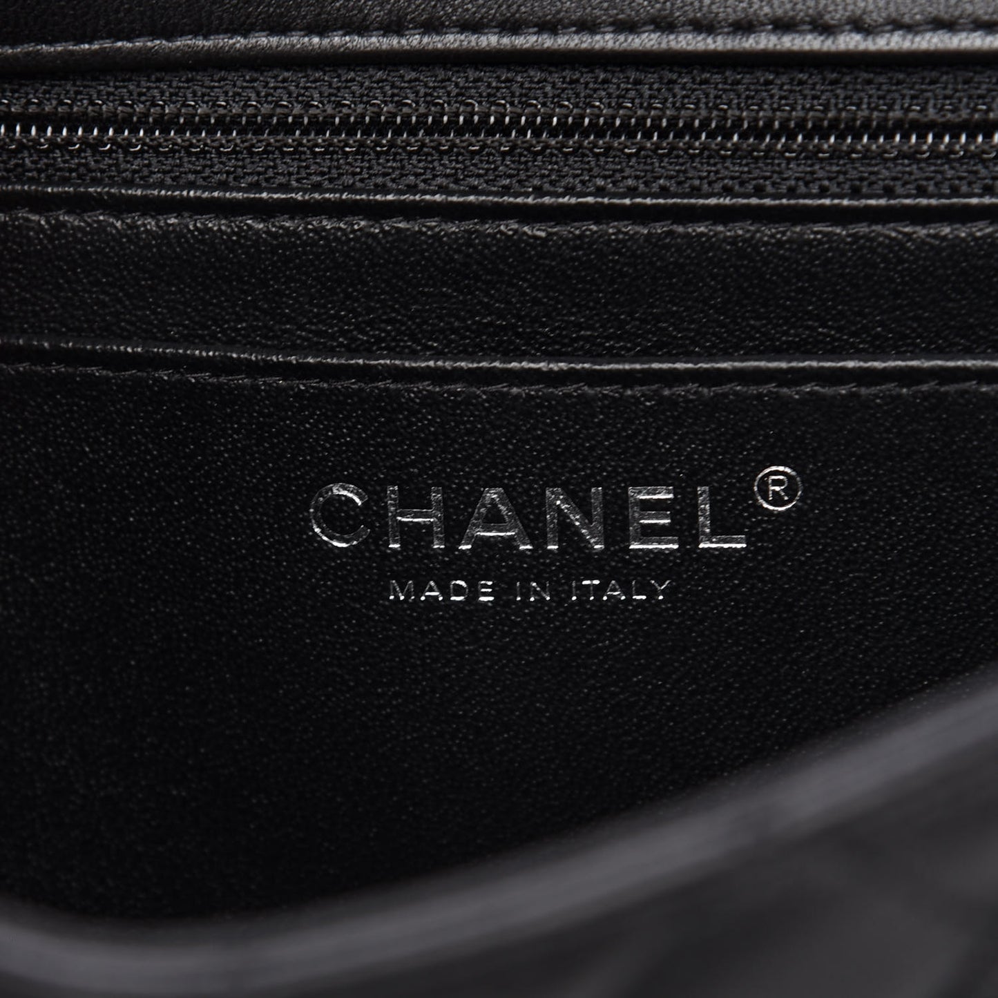 Lambskin Quilted Mini Rectangular Flap Black