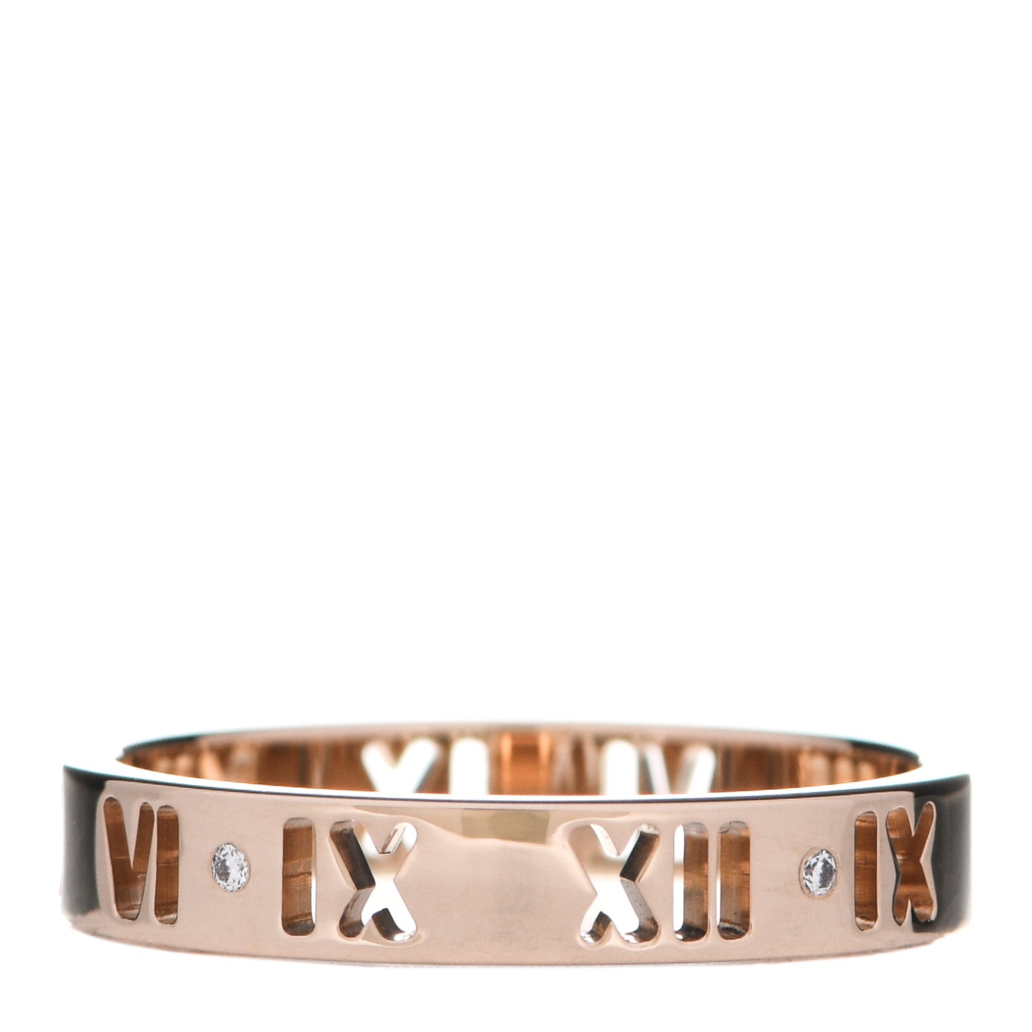 Tiffany 18K Rose Gold Diamond Atlas Pierced Ring 54 7 3 of 5