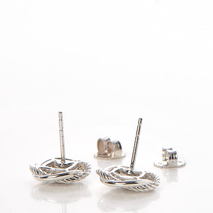 David Yurman Sterling Silver Diamond 13mm Infinity Earrings 3 of 5