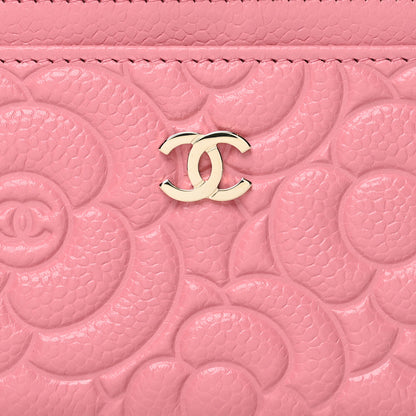 Chanel Caviar Camellia Embossed Card Holder Pink 9 of 11