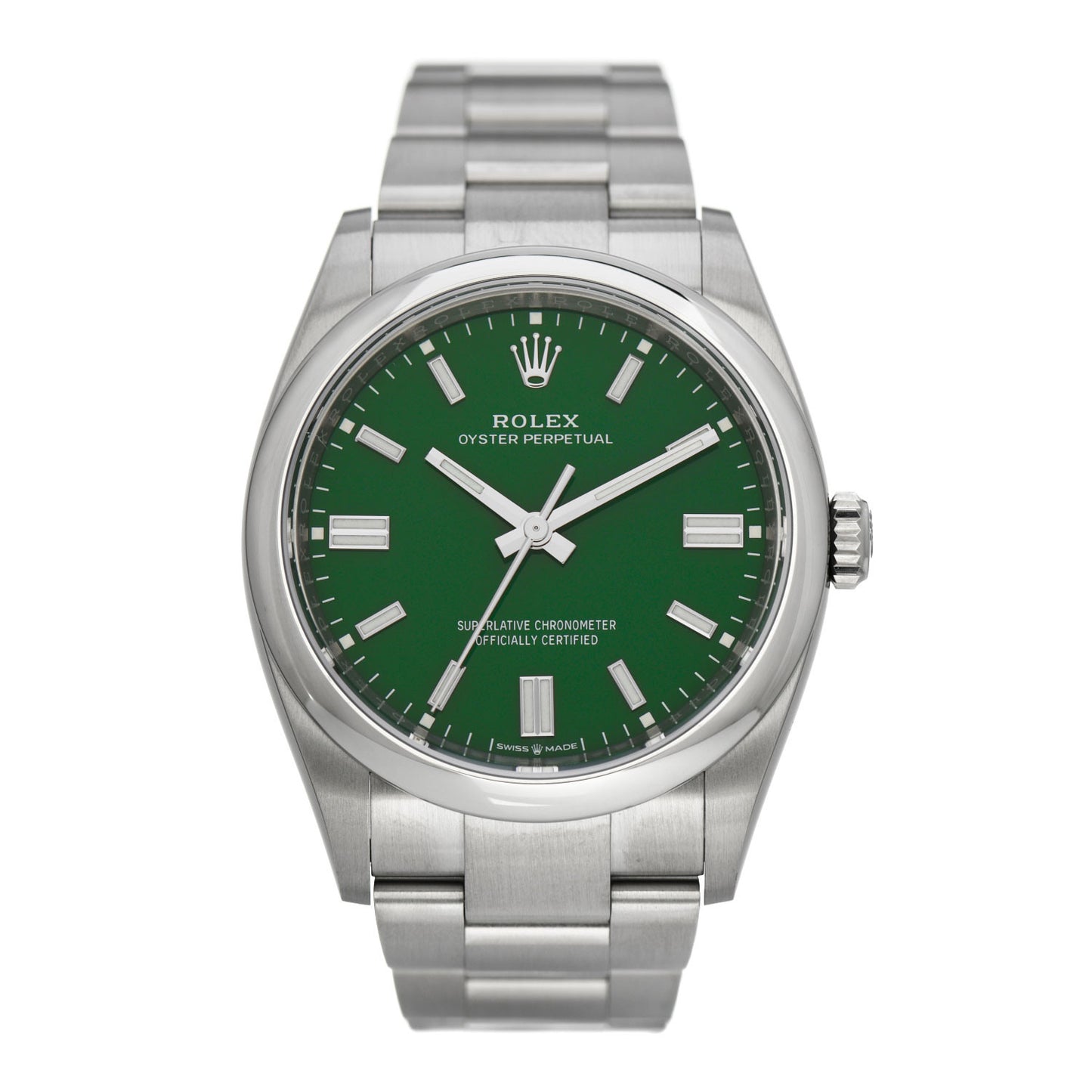 Stainless Steel 36mm Oyster Perpetual Watch Green 126000