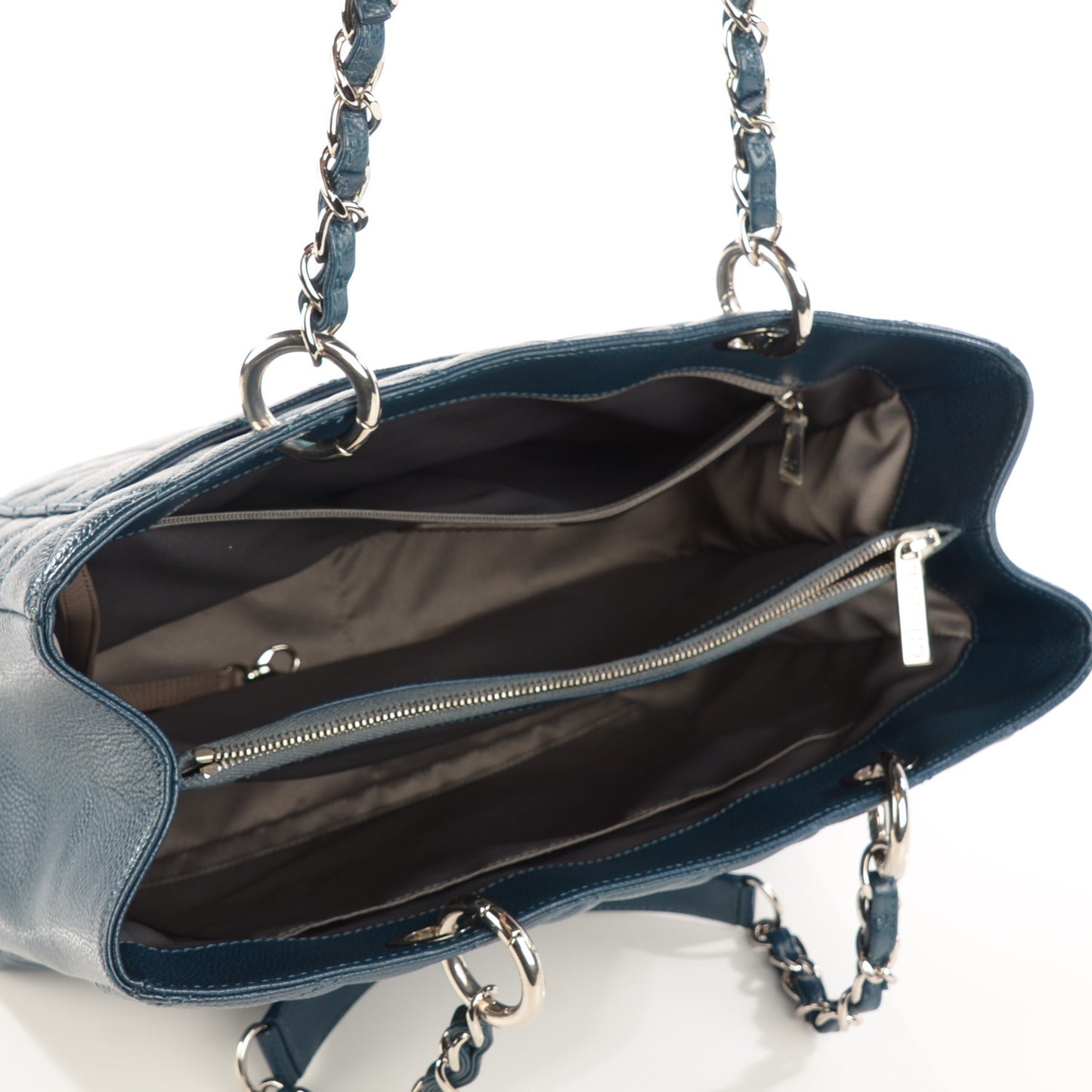 Caviar Quilted Grand Shopping Tote GST Dark Blue