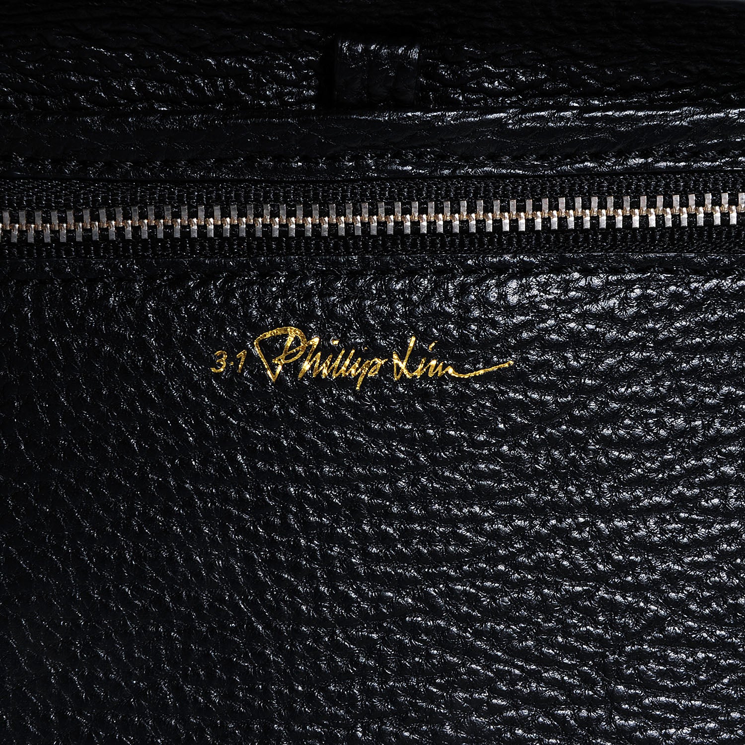 3.1 Phillip Lim 3.1 Calfskin Fur Mini Studded Satchel Black 6 of 10