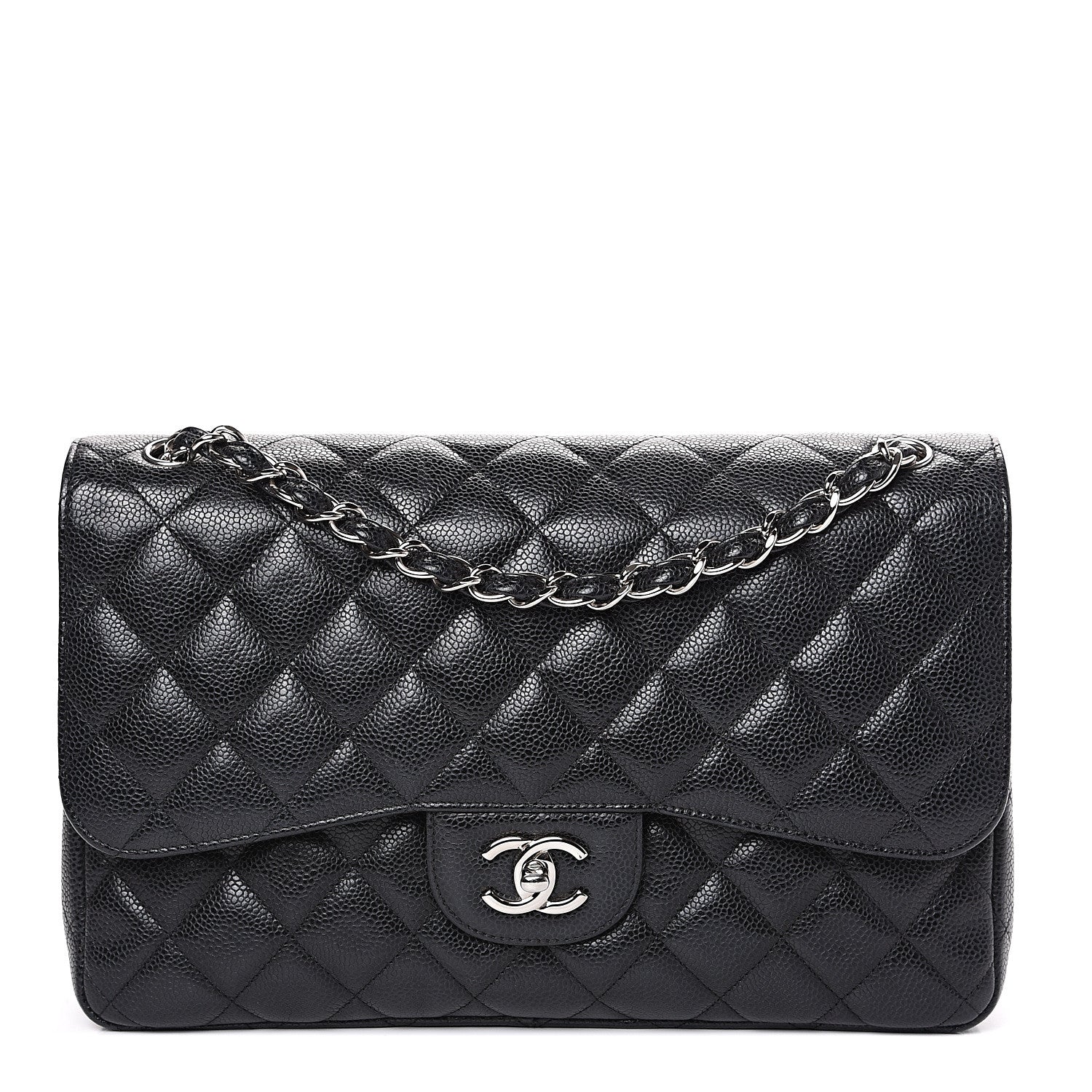 Chanel Caviar Quilted Jumbo Double Flap Black 1 of 12